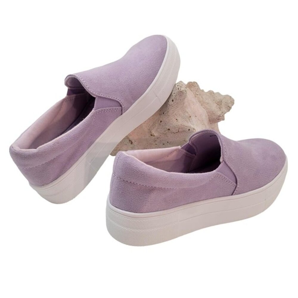 BUY ONE GET ONE FREE Soda Hike Slip-on Fashion Sneaker Lavender Faux Suede - Picture 3 of 7